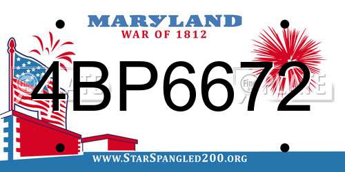 4BP6672 Maryland License Plate
