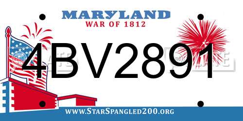 4BV2891 Maryland License Plate