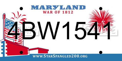 4BW1541 Maryland License Plate