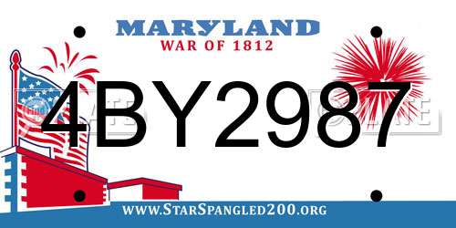 4BY2987 Maryland License Plate
