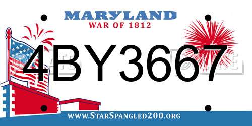 4BY3667 Maryland License Plate