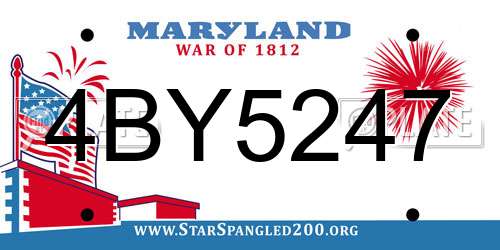 4BY5247 Maryland License Plate