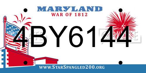 4BY6144 Maryland License Plate