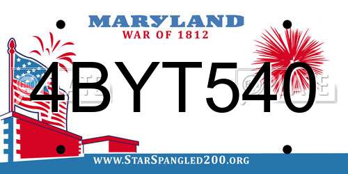 4BYT540 Maryland License Plate