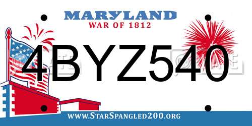 4BYZ540 Maryland License Plate