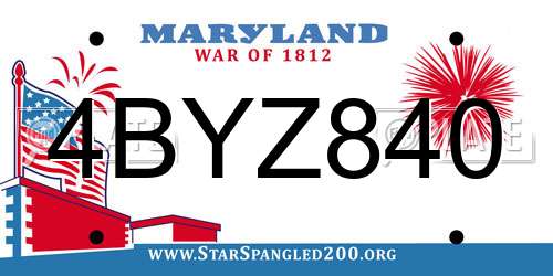 4BYZ840 Maryland License Plate