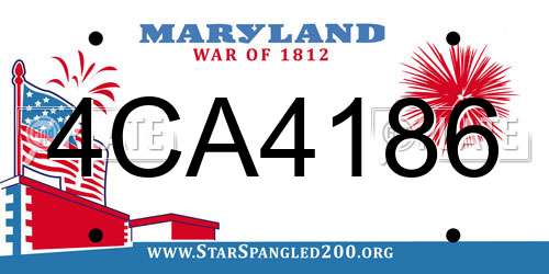 4CA4186 Maryland License Plate
