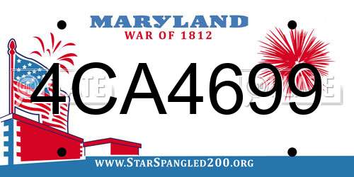 4CA4699 Maryland License Plate