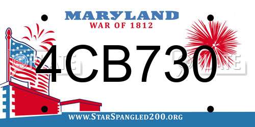 4CB730 Maryland License Plate
