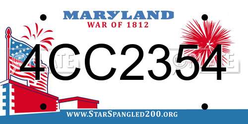 4CC2354 Maryland License Plate
