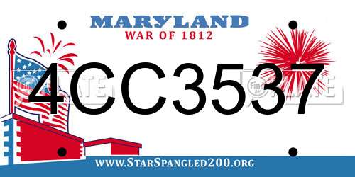4CC3537 Maryland License Plate