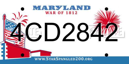 4CD2842 Maryland License Plate