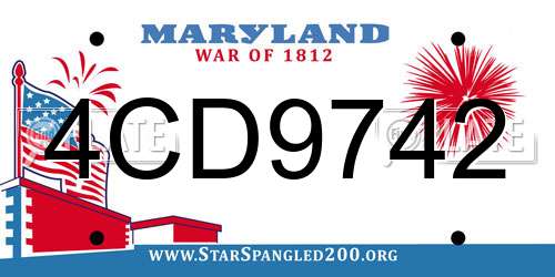 4CD9742 Maryland License Plate