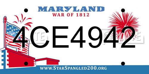 4CE4942 Maryland License Plate