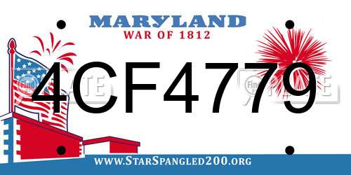 4CF4779 Maryland License Plate