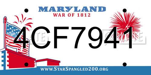 4CF7941 Maryland License Plate
