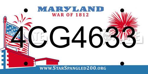 4CG4633 Maryland License Plate