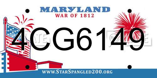 4CG6149 Maryland License Plate
