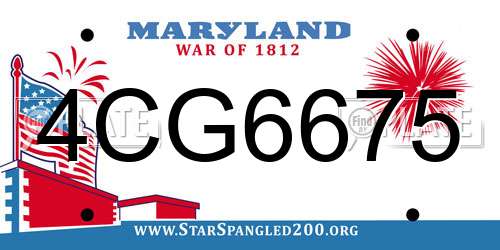 4CG6675 Maryland License Plate