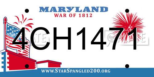 4CH1471 Maryland License Plate