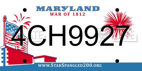 4CH9927 Maryland License Plate