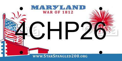 4CHP26 Maryland License Plate