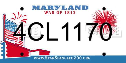 4CL1170 Maryland License Plate