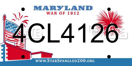 4CL4126 Maryland License Plate
