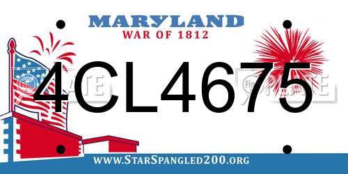 4CL4675 Maryland License Plate