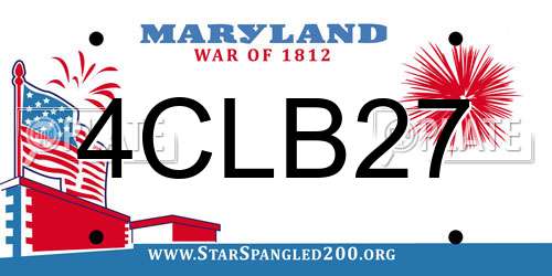 4CLB27 Maryland License Plate
