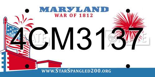 4CM3137 Maryland License Plate