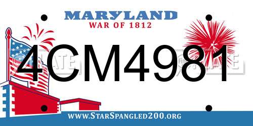 4CM4981 Maryland License Plate