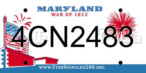 4CN2483 Maryland License Plate