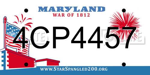 4CP4457 Maryland License Plate