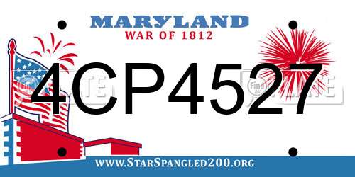 4CP4527 Maryland License Plate