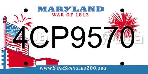 4CP9570 Maryland License Plate