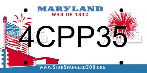 4CPP35 Maryland License Plate