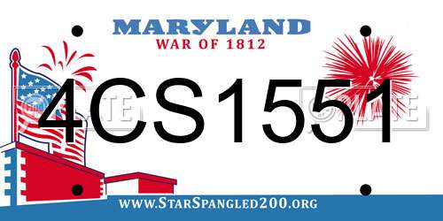 4CS1551 Maryland License Plate