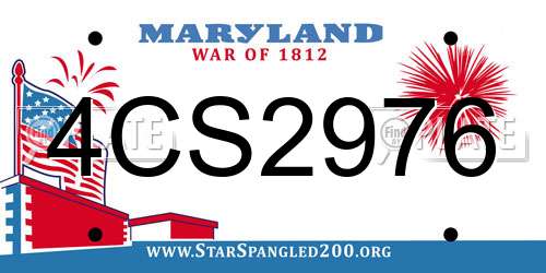4CS2976 Maryland License Plate
