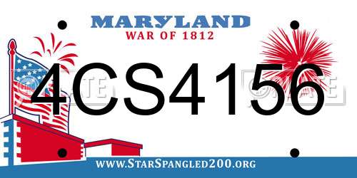 4CS4156 Maryland License Plate