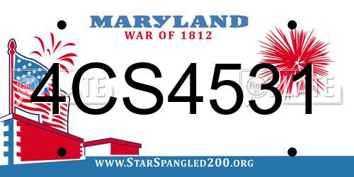4CS4531 Maryland License Plate