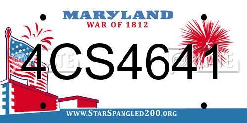 4CS4641 Maryland License Plate