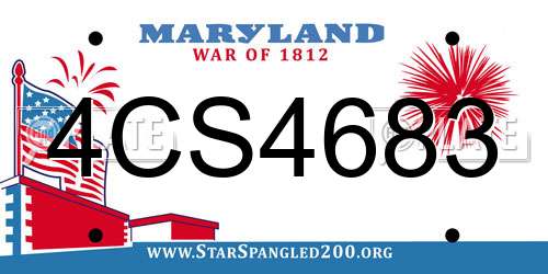 4CS4683 Maryland License Plate