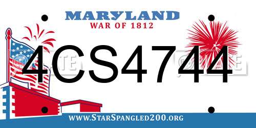 4CS4744 Maryland License Plate