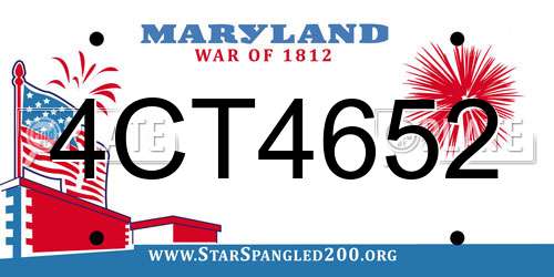 4CT4652 Maryland License Plate