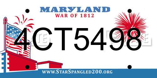 4CT5498 Maryland License Plate