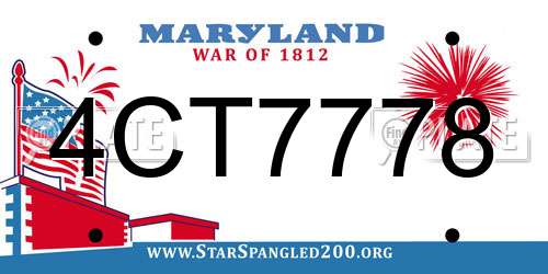 4CT7778 Maryland License Plate