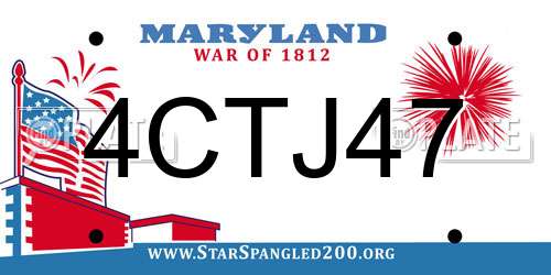 4CTJ47 Maryland License Plate