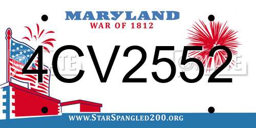 4CV2552 Maryland License Plate