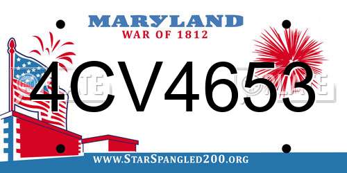 4CV4653 Maryland License Plate